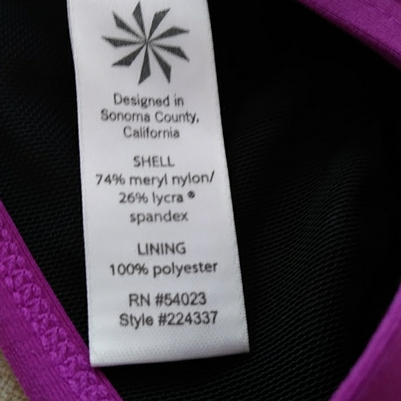 Athleta Paisley Floral Two Piece Bikini Set XS Black Purple Magenta Boho - Picture 3 of 14